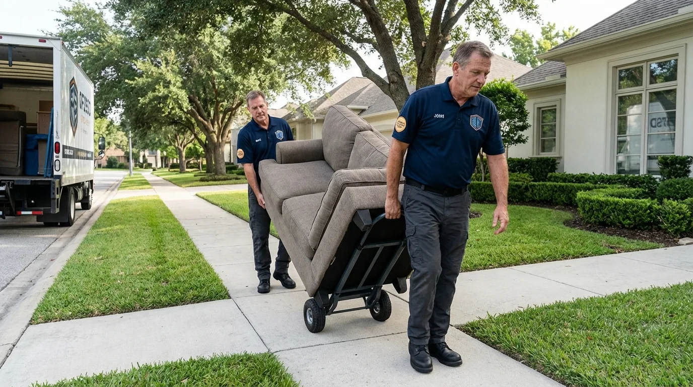 Local residential moving crew loading furniture in Ringwood, NJ